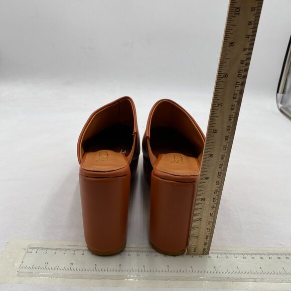 Pazzion Brown Thick Platform Round Toe Mules Clogs Slip On Chunky Heel Slipper - Picture 4 of 6